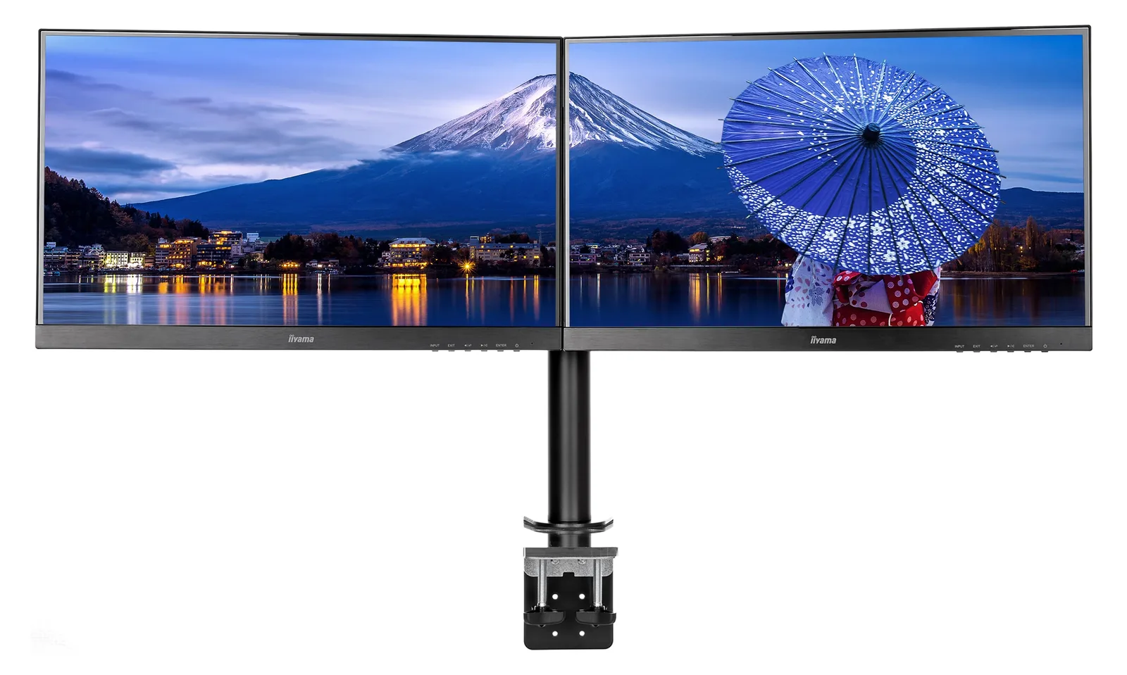 Iiyama DS1002C-B1 - Befestigungskit - für 2 Monitore (einstellbarer Arm), Ansicht 2