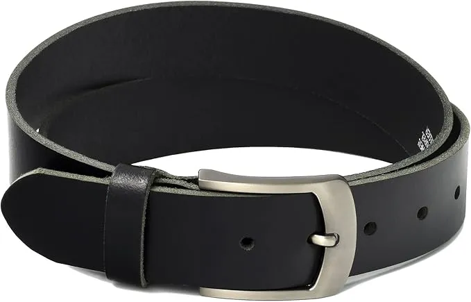 Herren Ledergürtel aus Büffelleder für Männer Jeans Anzug Echtleder Schwarz 38mm breit kürzbar — Bild 2