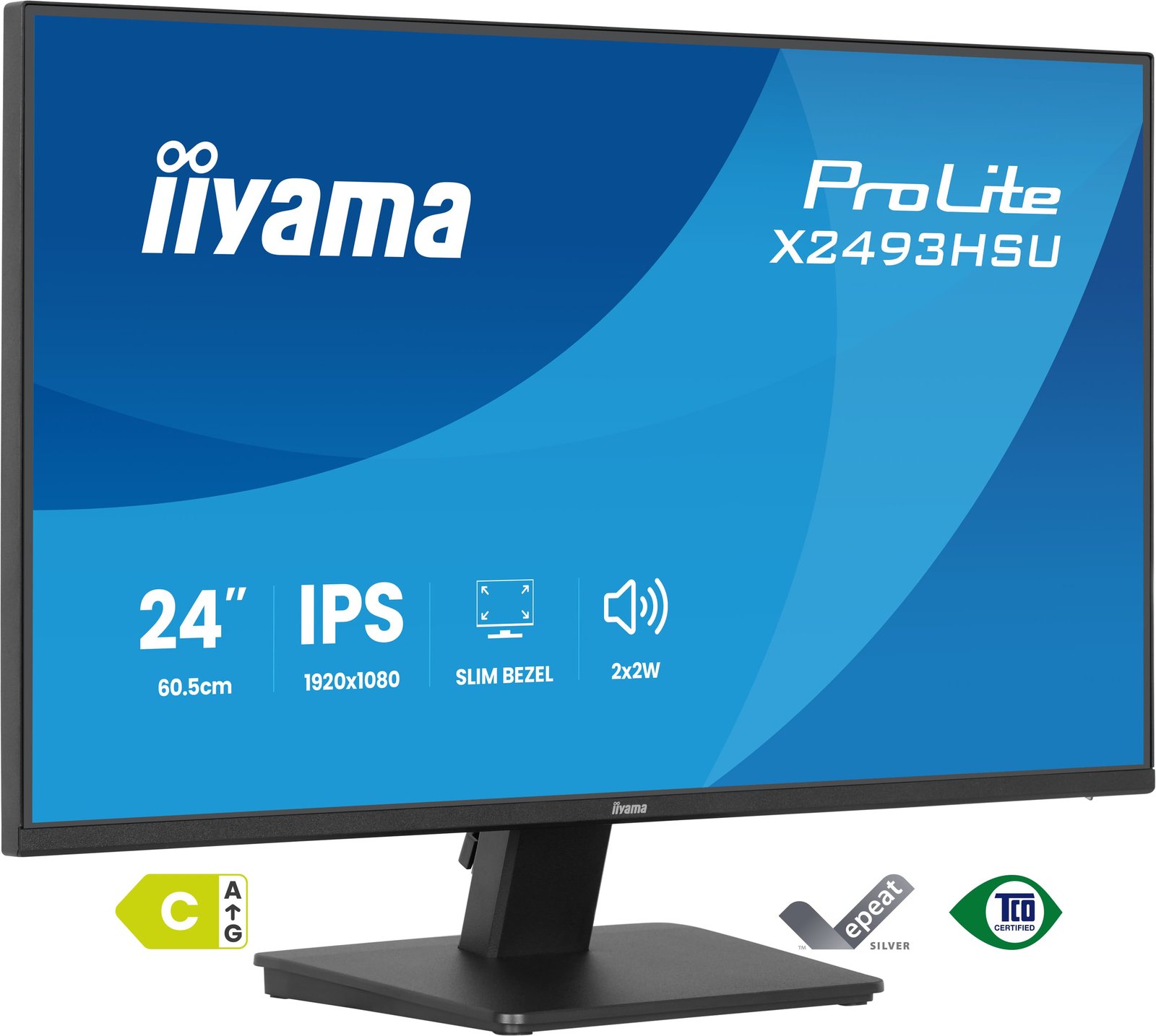 Iiyama X2493HSU-B1 24 FHD IPS Black - Flachbildschirm (TFT/LCD) - 61 cm