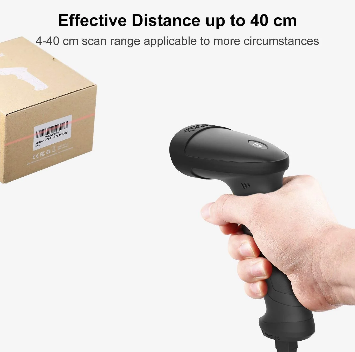 Inateck Barcodescanner 33 black[BCST-33_black], Ansicht 4