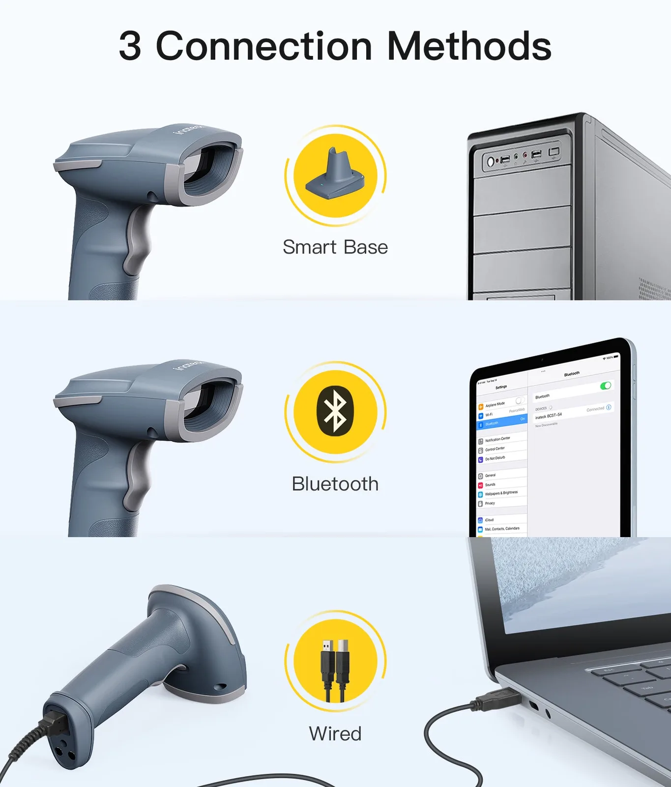 Inateck Barcodescanner 54 blue[BCST-54_blue] - Barcode-Scanner, Ansicht 4