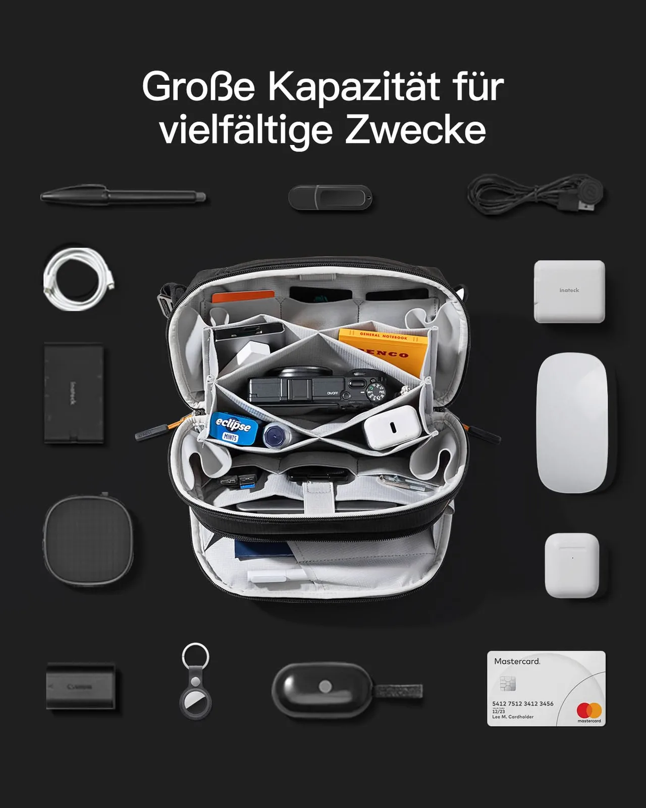 Inateck Kabeltasche black - Tasche, Ansicht 4