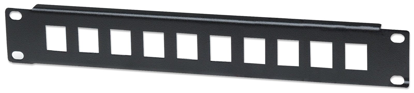 Intellinet 10-Port Patchpanel, unbestückt, 10, 1 HE, schwarz - Blindabdeckung - Rack montierbar - Schwarz
