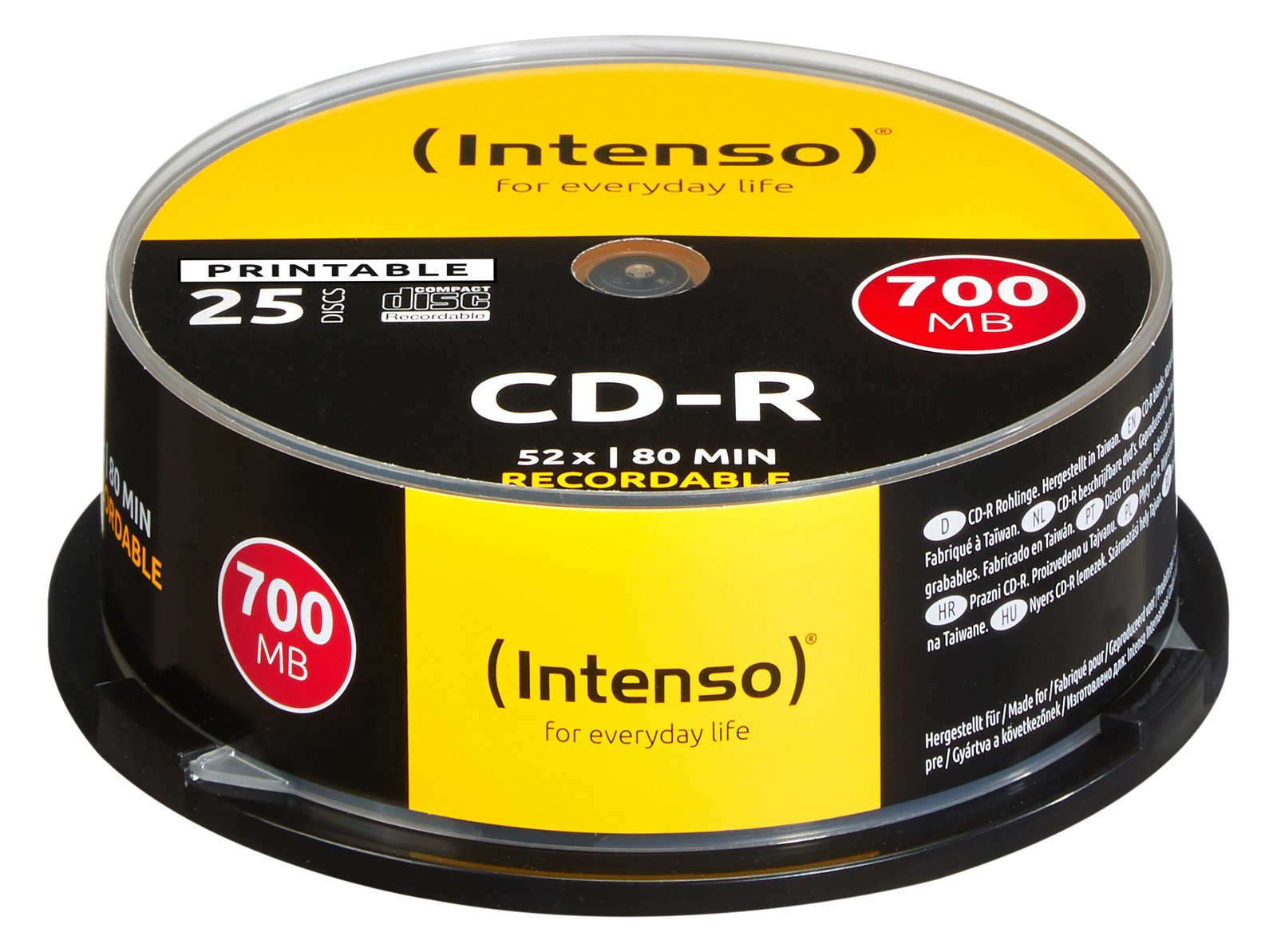 Intenso 25 x CD-R - 700 MB (80 Min) 52x - mit Tintenstrahldrucker bedruckbare Oberfläche von LumaTech