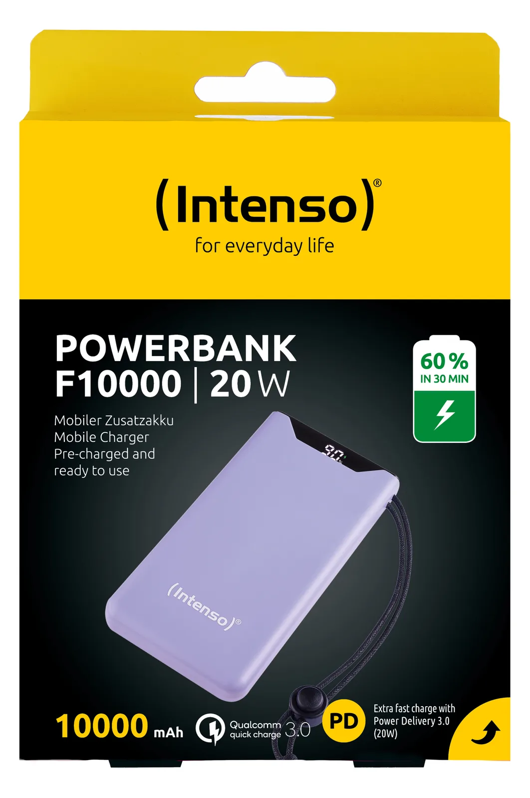 Intenso Powerbank F10000 Purple lila 10.000 mAh PD 3.0 Quick Charge 3.0, Ansicht 2