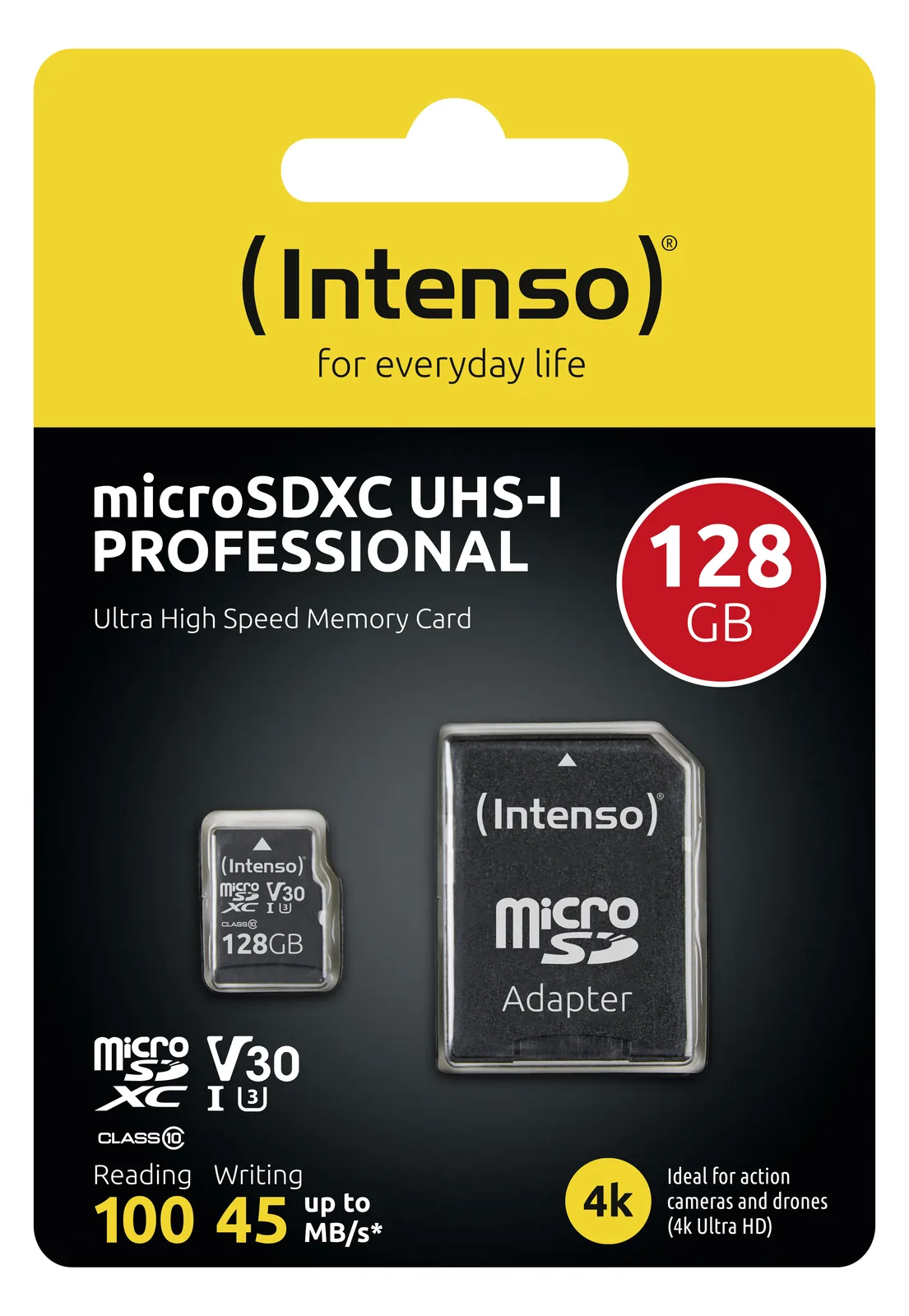 Intenso Professional - Flash-Speicherkarte (microSDXC-an-SD-Adapter inbegriffen), Ansicht 2