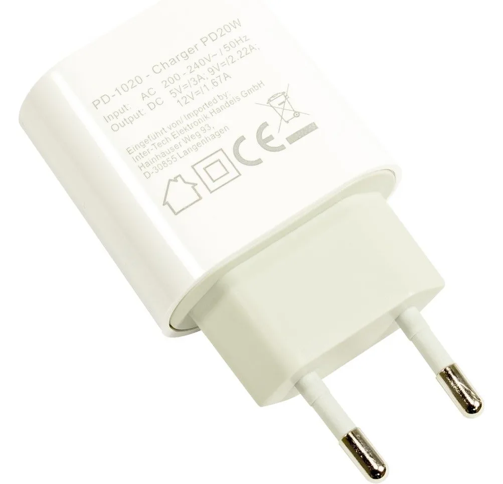 Inter-Tech PD-1020 - Netzteil - 20 Watt - 3 A - PD 3.0, QC 2.0 (USB-C), Ansicht 4