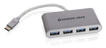 IOGEAR HUB-C - USB 3.2 Gen 2 (3.1 Gen 2) Type-C - USB 3.2 Gen 1 (3.1 Gen 1) Type-A - 5000 Mbit/s - Silber - USB von LumaTech