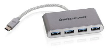 IOGEAR HUB-C - USB 3.2 Gen 2 (3.1 Gen 2) Type-C - USB 3.2 Gen 1 (3.1 Gen 1) Type-A - 5000 Mbit/s - Silber - USB
