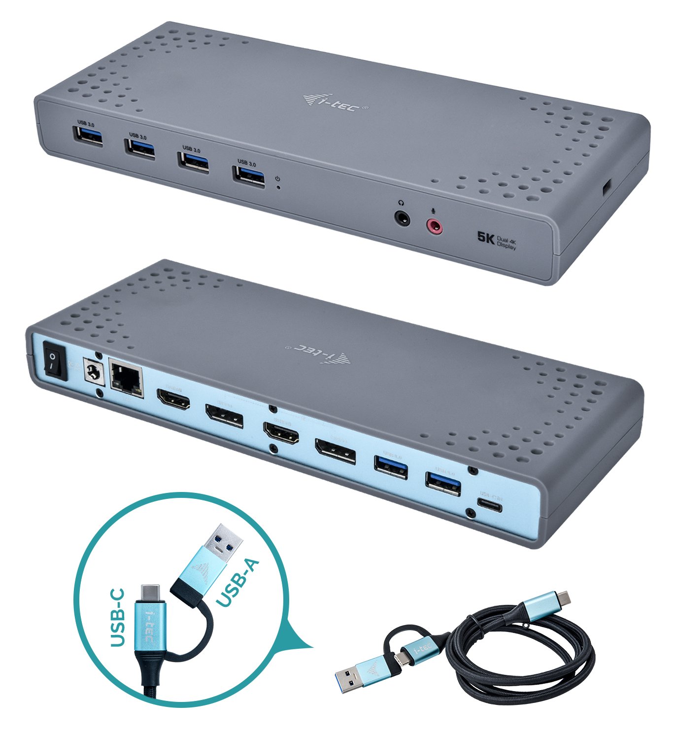 i-tec USB-C / USB-A 3.0 4K Dual Video Docking Station