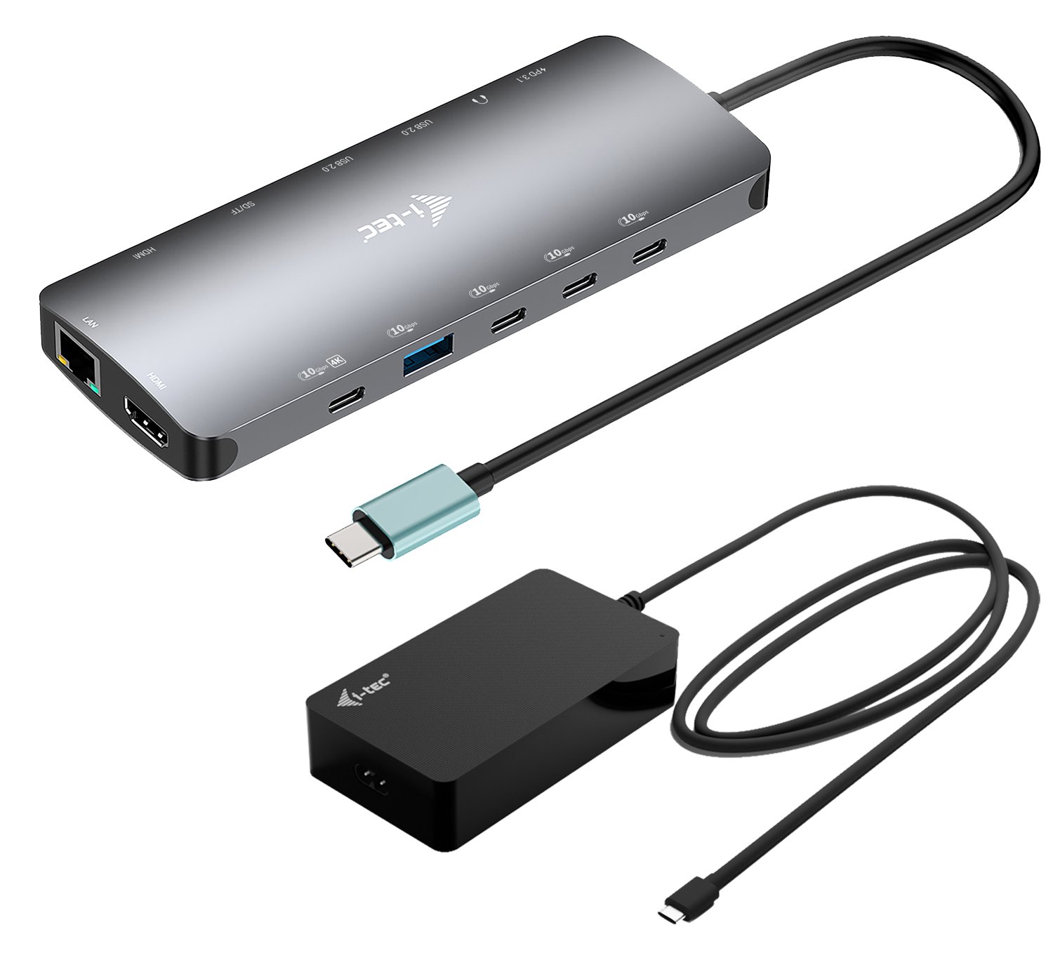 i-tec USB-C Metal NanoDock 2xHDMI 1xUSB-C Video 1xGLAN 1xAudio/Mic 1xSD/microSD 1xUSB 3.2