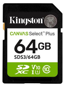 Kingston Canvas Select Plus - Flash-Speicherkarte - schwarz, grün, weiß 64 GB von LumaTech
