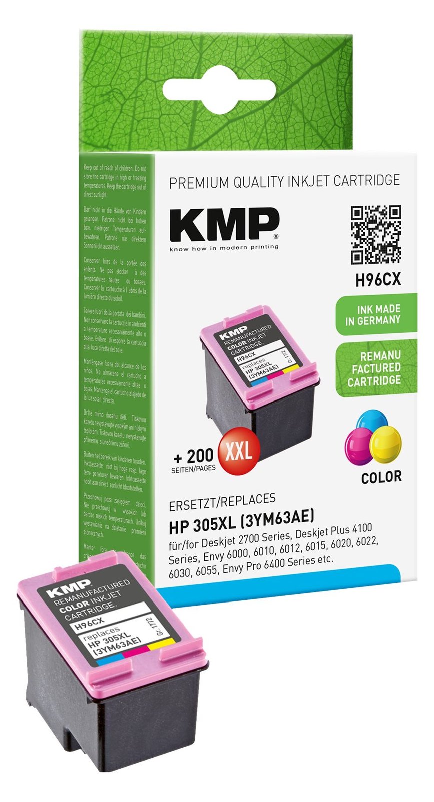 KMP H96CX - 12 ml - Hohe Ergiebigkeit - Farbe (Cyan, Magenta, Gelb) von LumaTech