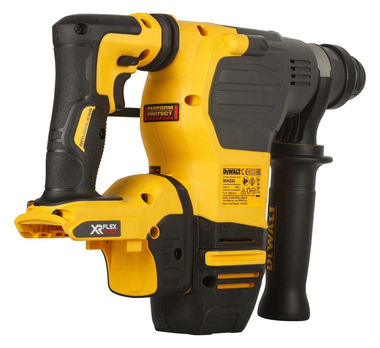 DeWalt DCH333NT 54V XR FlexVolt Akku-Bohr-/Meißelhammer solo inkl. Koffer, Ansicht 4