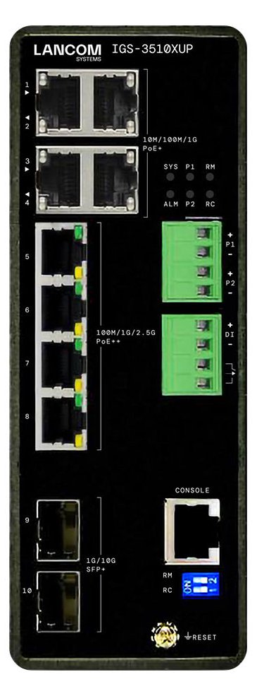 Lancom IGS-3510XUP managed access switch with 4x 2.5G 1G Ethernet downlink