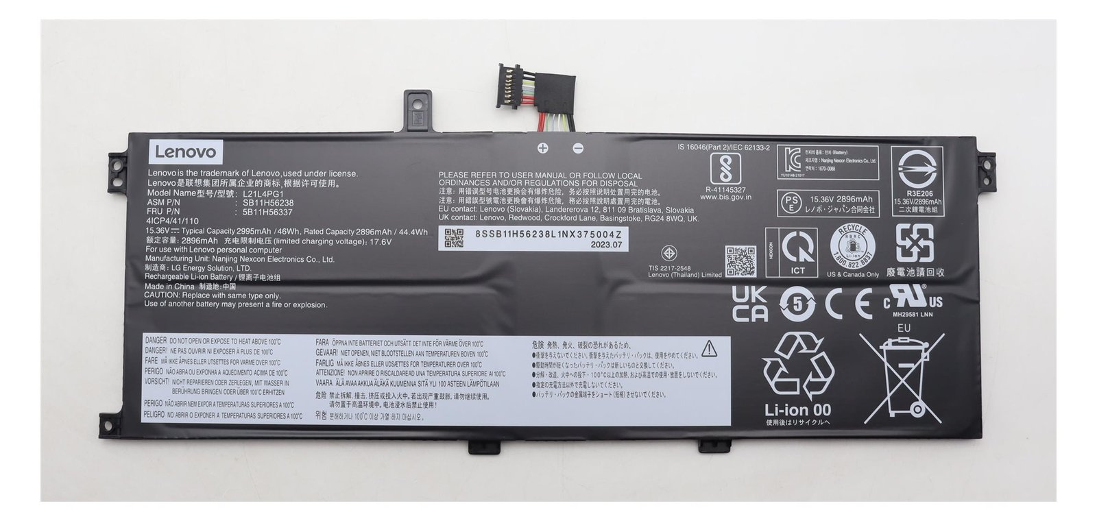 Lenovo 46Wh Lithium-Ion internal battery for laptops - Batterie - 2.995 mAh von LumaTech