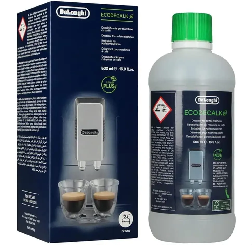 De'Longhi Original EcoDecalk DLSC502-Entkalker für Kaffeemaschinen & Kaffeevollautomaten,EXKLUSIV BEI AMAZON,Universal Kalklöser für 10 Entkalkungsvorgänge,enthält natürliche Rohstoffe,2x500ml,Weiß — Bild 3
