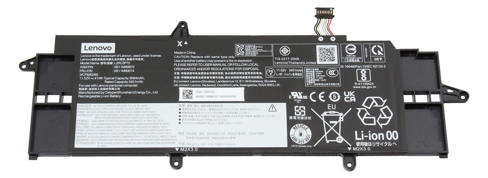 Lenovo Battery Internal 3 Cell 41Wh LiIon - Batterie - 3.560 mAh von LumaTech