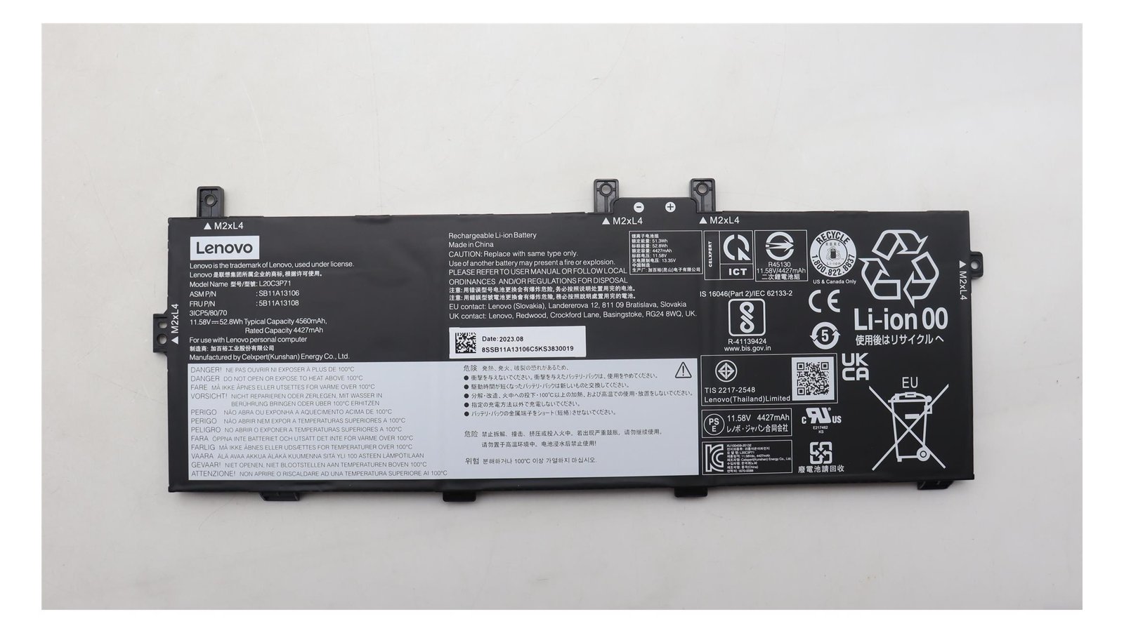 Lenovo Battery Internal 3Cell 52.8Wh LiIon - Batterie - 4.560 mAh von LumaTech