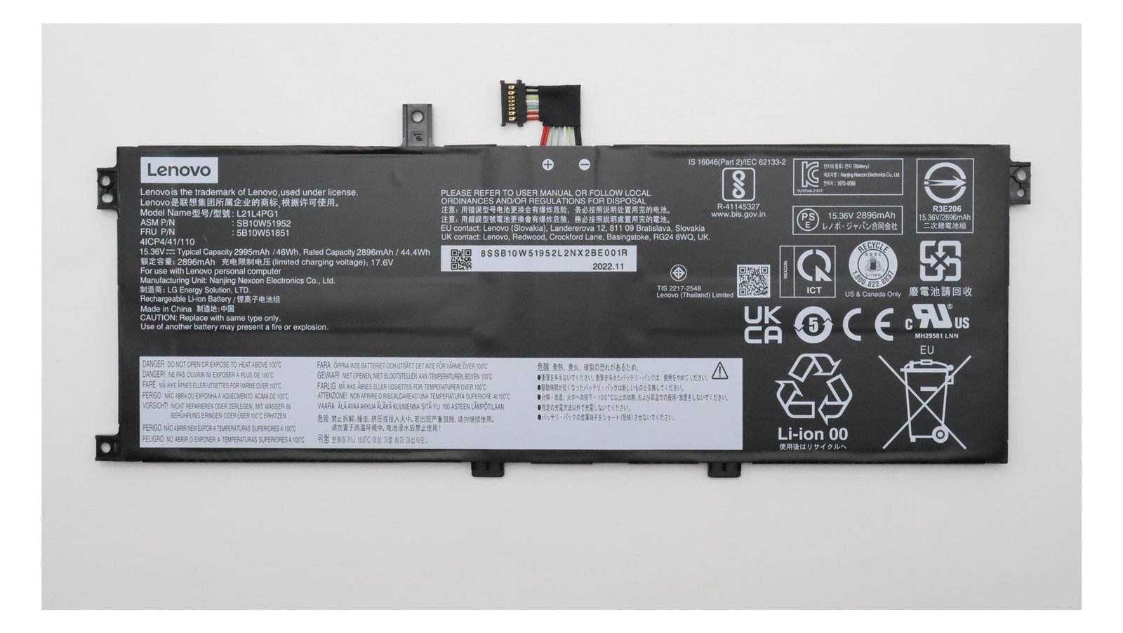 Lenovo Battery Internal 4 Cell 46Wh LiIon LGES - Batterie - 2.995 mAh