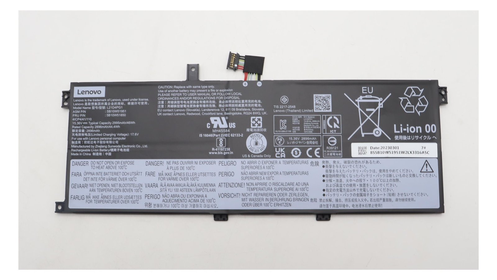 Lenovo Battery Internal 4 Cell 46Wh LiIon SD/A - Batterie - 2.995 mAh von LumaTech