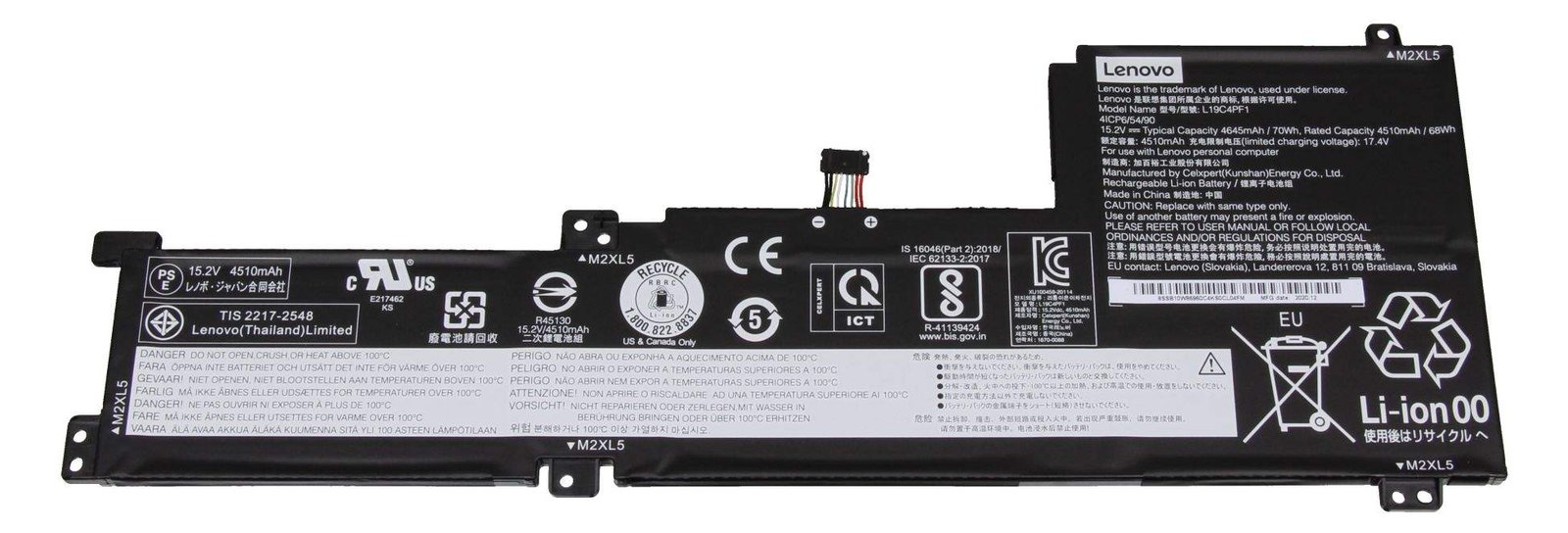 Lenovo IdeaPad 5-15 Battery Internal CP/C L19C4PF1 70Wh 4cell - Akku - 4.645 mAh von LumaTech