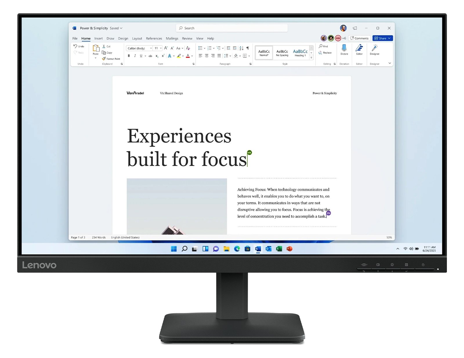 Lenovo L24-4e - LED-Monitor - 61 cm (24) (23.8 sichtbar)