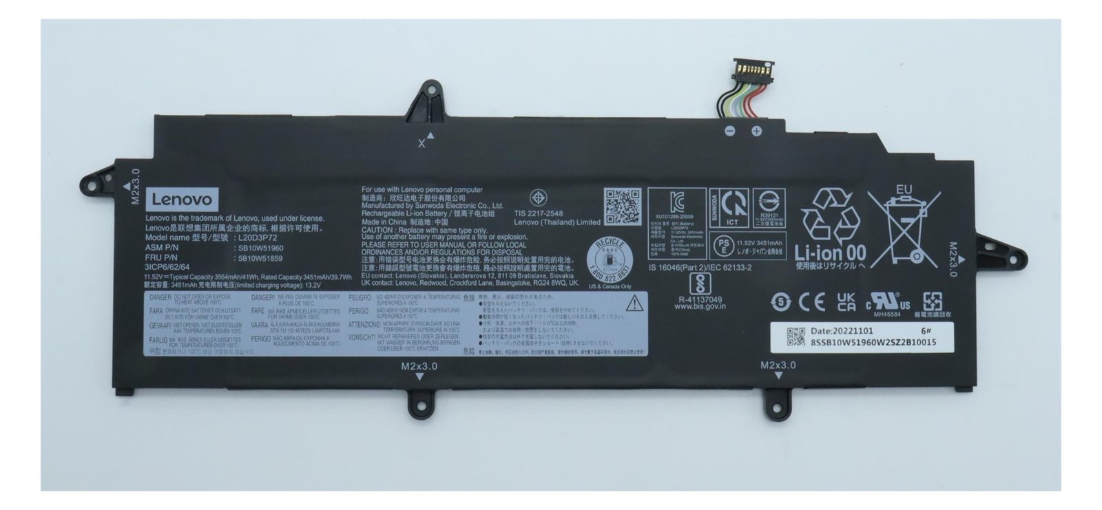 Lenovo Laptop-Batterie - Lithium-Ionen - 3 Zellen von LumaTech