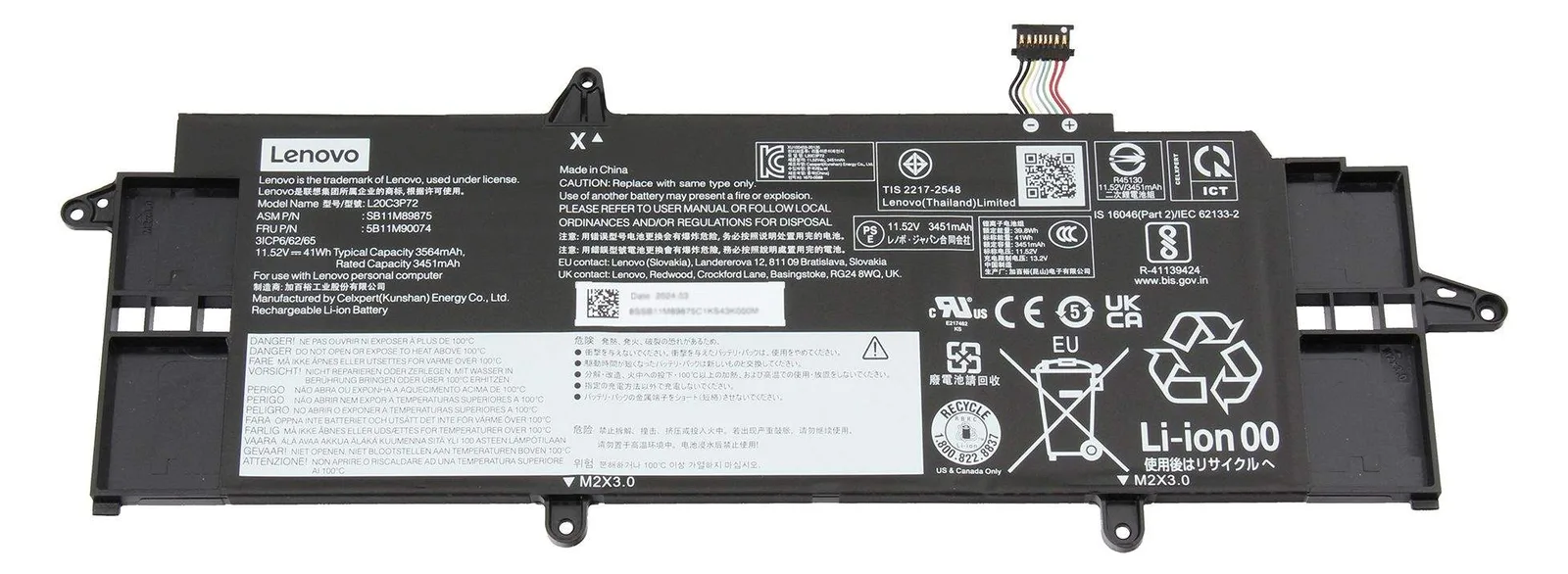 Lenovo Laptop-Batterie - Lithium-Ionen - 3 Zellen, Ansicht 2