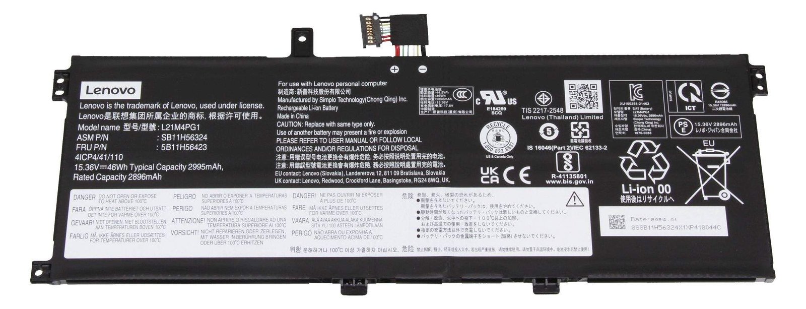 Lenovo LG - Laptop-Batterie - Lithium-Ionen - 4 Zellen von LumaTech