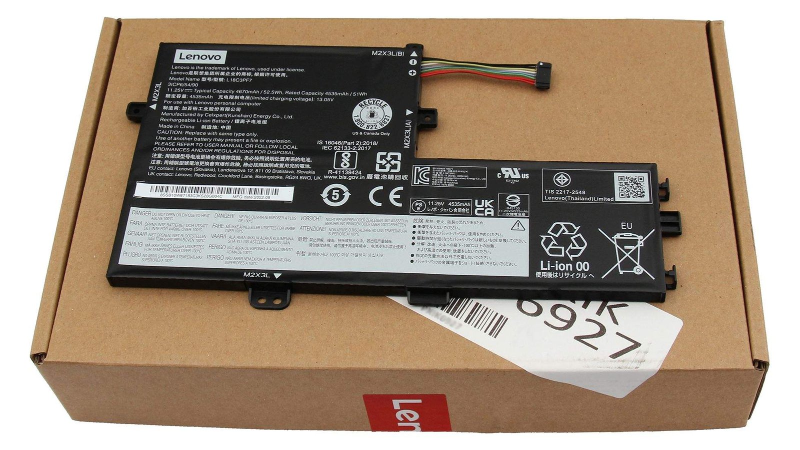 Lenovo S340 LG L18L3PF3 11.34V52.5Wh3cell bty - Batterie - 4.670 mAh