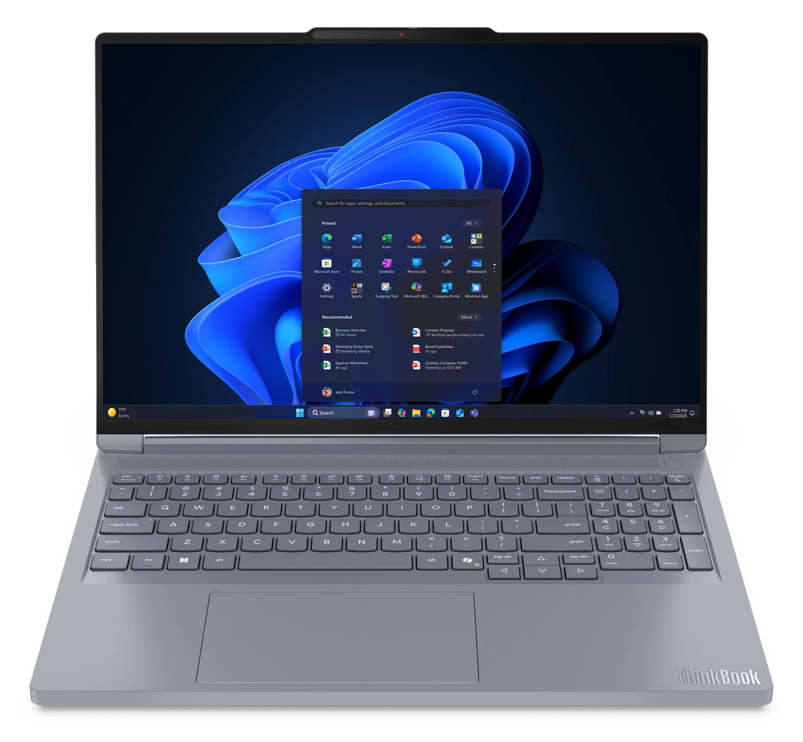 Lenovo ThinkBook 16p G6 ADR 21U0 - AMD Ryzen 9 8940HX - 64 GB RAM - 1 TB NVMe - 16 - TL: Deutsch, QWERTZ, Ansicht 2