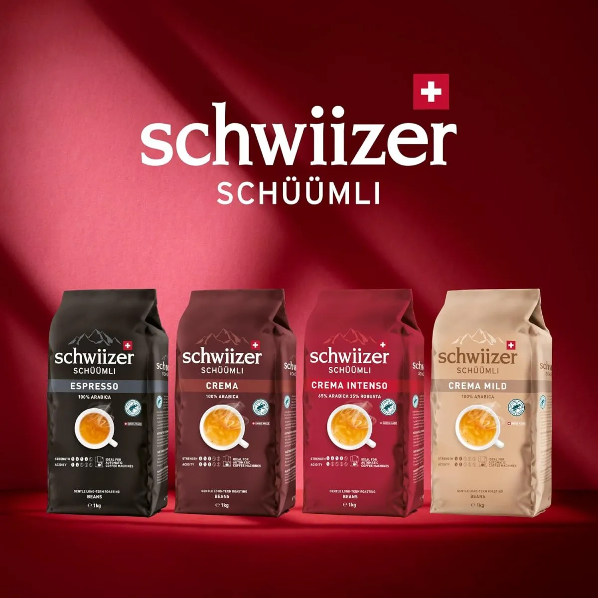 Schwiizer Schüümli Espresso, 100% Arabica Kaffeebohnen, kräftig-intensiv, ideal für Vollautomaten, Stärke 4/5, mittlere Röstung, Rainforest Alliance, 1kg — Bild 6