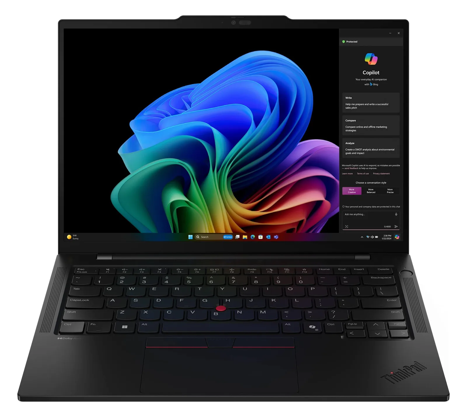 Lenovo ThinkPad T14s Gen 6 21N1 - 180°-Scharnierdesign - Snapdragon X Elite X1E-78-100 - TL: Deutsch, QWERTZ, Ansicht 3