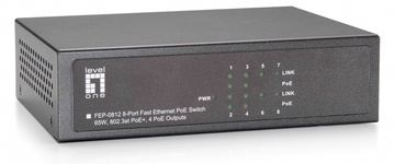LevelOne FEP-0812 - Switch - unmanaged - 4 x 10/100 (PoE) von LumaTech