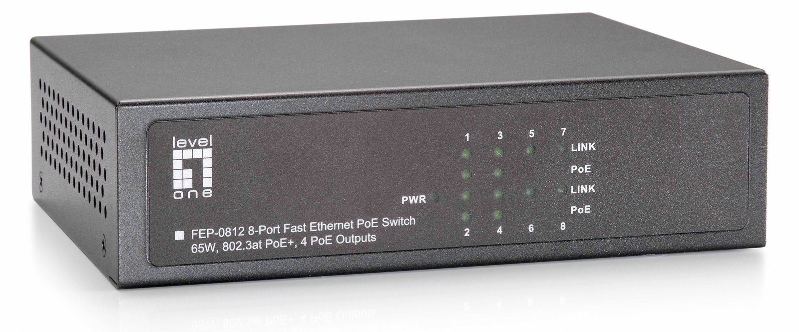 LevelOne FEP-0812 - Switch - unmanaged - 4 x 10/100 (PoE)