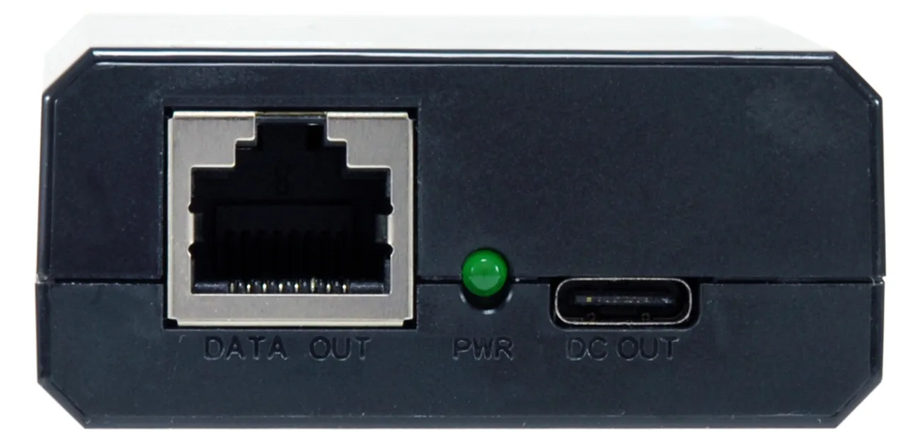 LevelOne Gigabit PoE bt zu USB-C PD 3.0 Splitter - 10/100/1000Base-T(X) - Schwarz - Aktivität - 5V - 12V - 24V, Ansicht 3