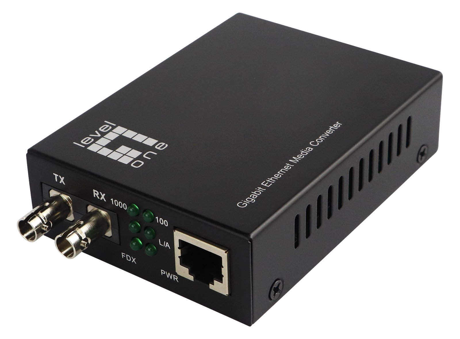LevelOne Gigabit RJ45 zu ST Mediakonverter - Single-Mode Glasfaser - 10,100,1000 Mbit/s - 10BASE-T - 100BASE-TX - 1000B