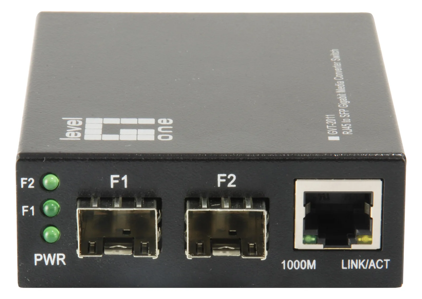 LevelOne GVT-2011 - Medienkonverter - 1GbE - 10Base-T, 100Base-TX, 1000Base-T, 1000Base-X - RJ-45 / SFP (mini-GBIC), Ansicht 2