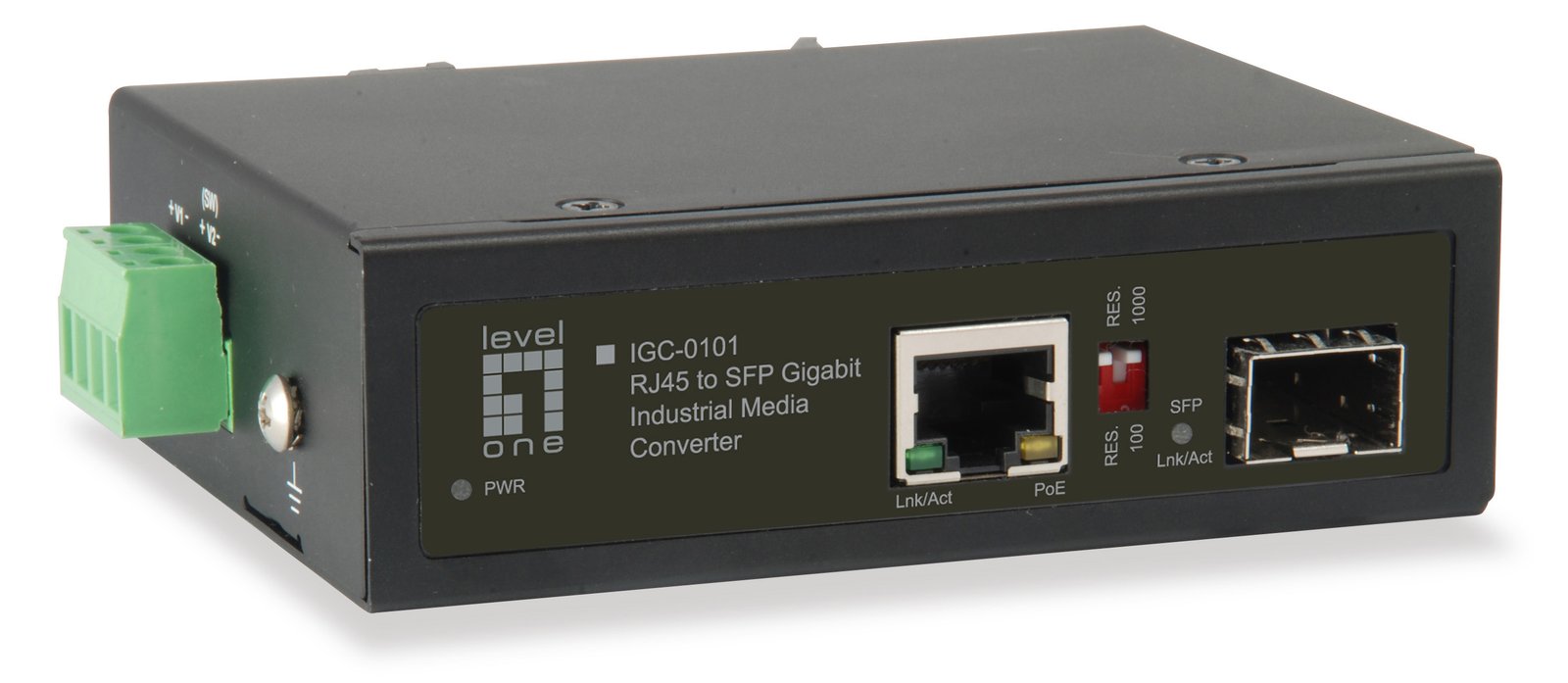 LevelOne IGC-0101 - Medienkonverter - 1GbE - 10Base-T, 100Base-TX, 1000Base-T, 1000Base-X - RJ-45 / SFP (mini-GBIC)