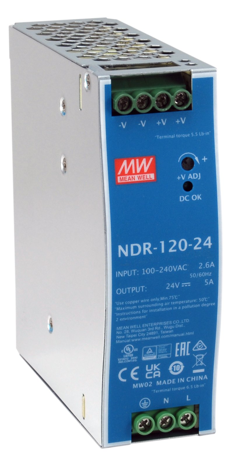 LevelOne ind. Netzteil POW-2442 24VDC 120W DIN-Schiene si