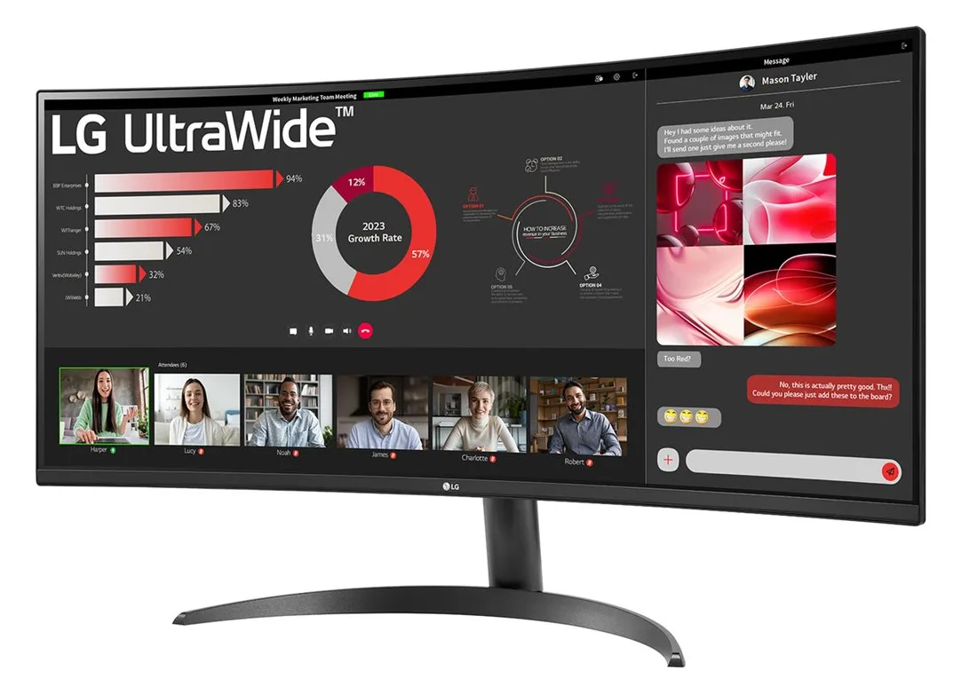 LG UltraWide 34WR50QK-B - LED-Monitor - gebogen - 86.42 cm (34), Ansicht 5