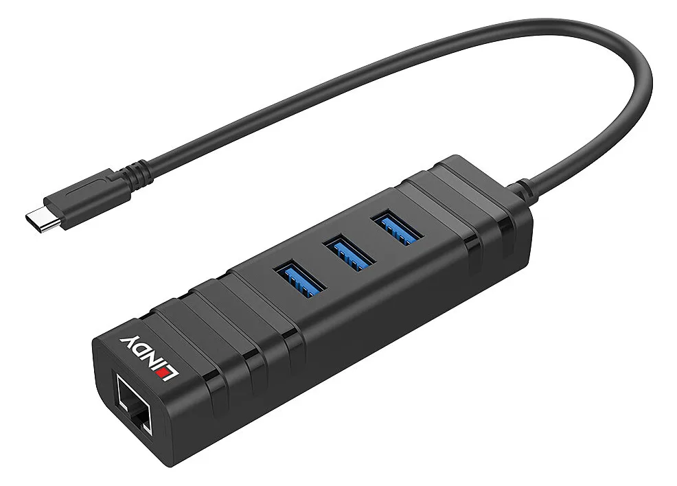 Lindy USB 3.1 Hub & Gigabit Ethernet Adapter, Ansicht 3