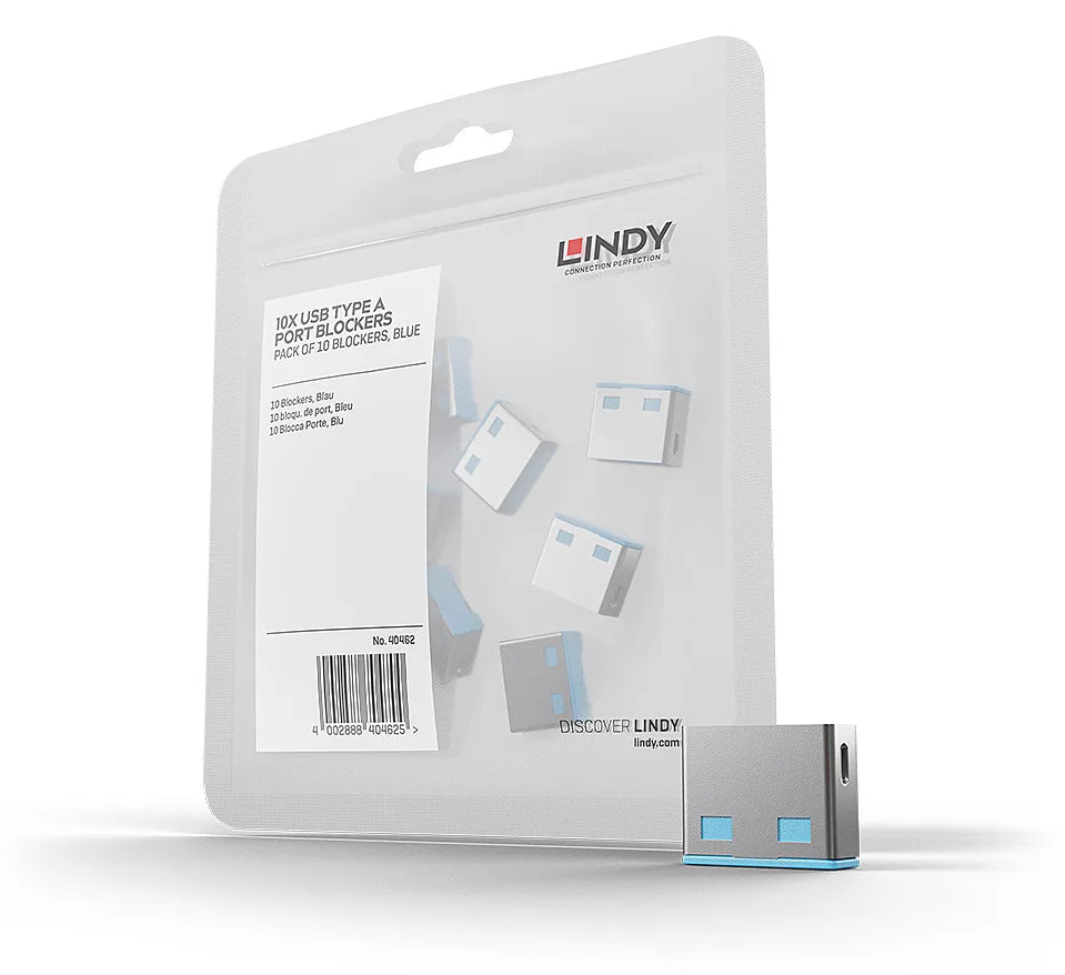 Lindy USB Port Blocker - USB-Portblocker - Blau (Packung mit 10), Ansicht 5