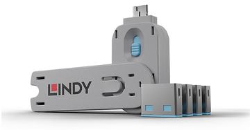 Lindy USB Port Blocker - USB-Portblocker - Blau (Packung mit 4) von LumaTech