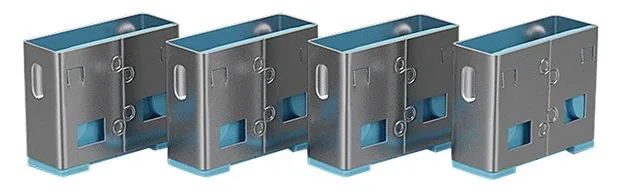 Lindy USB Port Blocker - USB-Portblocker - Blau (Packung mit 4), Ansicht 2