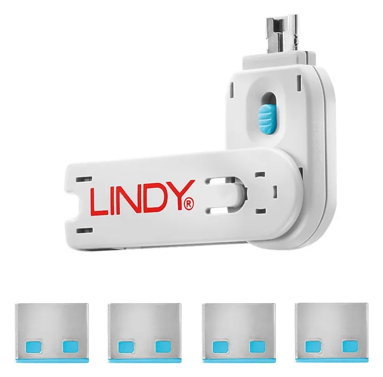Lindy USB Port Blocker - USB-Portblocker - Blau (Packung mit 4), Ansicht 3