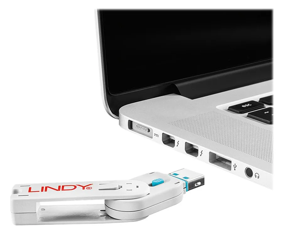 Lindy USB Port Blocker - USB-Portblocker - Blau (Packung mit 4), Ansicht 4