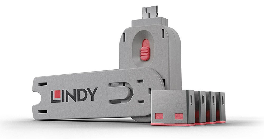 Lindy USB Port Blocker - USB-Portblocker - pink (Packung mit 4) von LumaTech