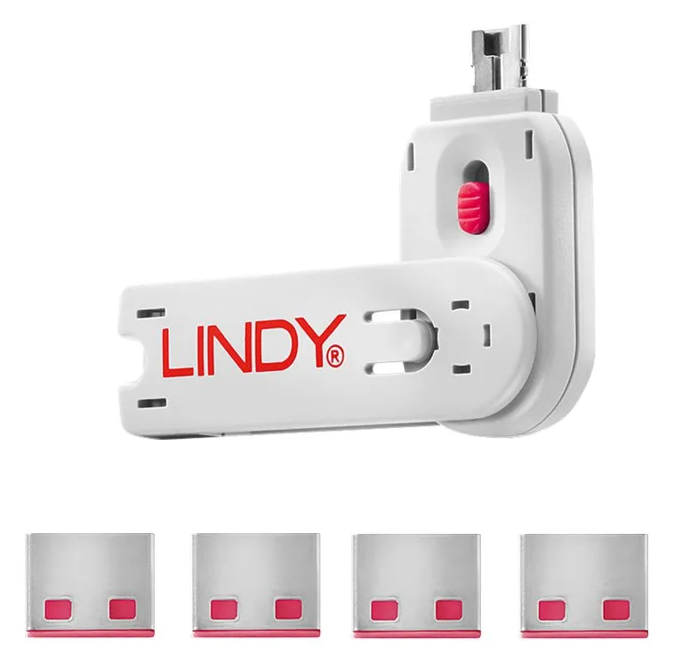 Lindy USB Port Blocker - USB-Portblocker - pink (Packung mit 4), Ansicht 5